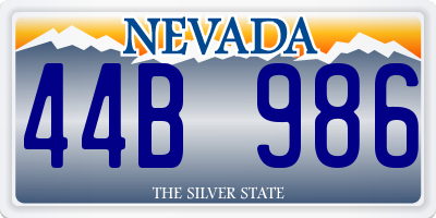 NV license plate 44B986