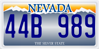 NV license plate 44B989