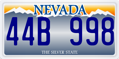 NV license plate 44B998