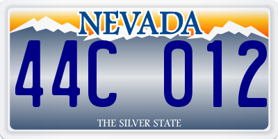 NV license plate 44C012