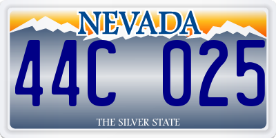 NV license plate 44C025