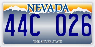 NV license plate 44C026