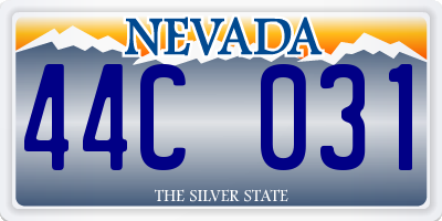 NV license plate 44C031