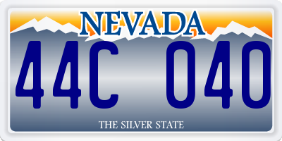 NV license plate 44C040