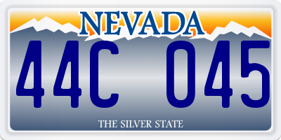 NV license plate 44C045