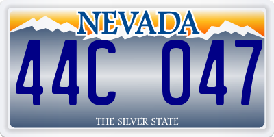 NV license plate 44C047