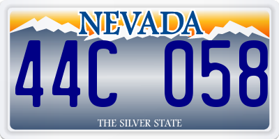 NV license plate 44C058