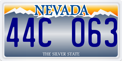 NV license plate 44C063