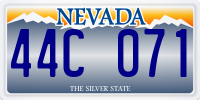 NV license plate 44C071