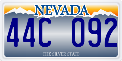 NV license plate 44C092