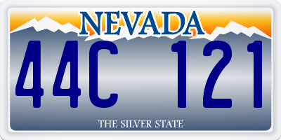 NV license plate 44C121