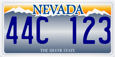 NV license plate 44C123