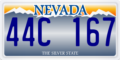 NV license plate 44C167