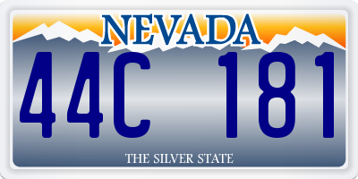 NV license plate 44C181