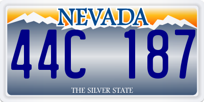 NV license plate 44C187