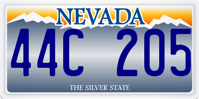 NV license plate 44C205