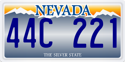 NV license plate 44C221