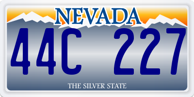 NV license plate 44C227
