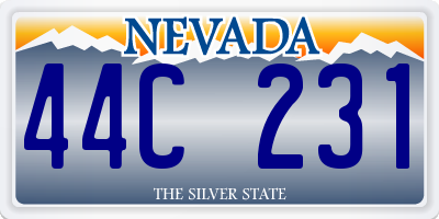 NV license plate 44C231