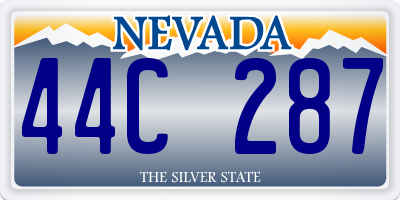 NV license plate 44C287