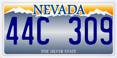 NV license plate 44C309