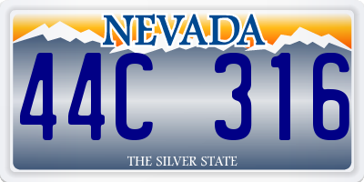 NV license plate 44C316