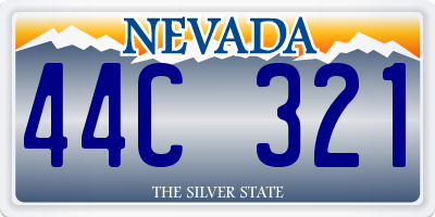 NV license plate 44C321