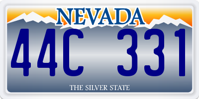 NV license plate 44C331