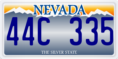 NV license plate 44C335