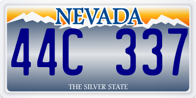 NV license plate 44C337