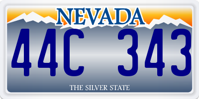 NV license plate 44C343