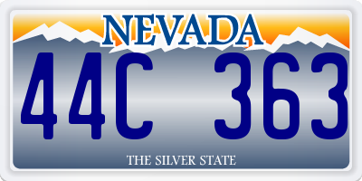 NV license plate 44C363