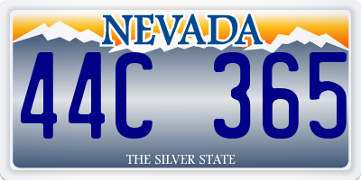 NV license plate 44C365