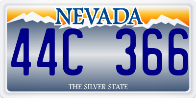 NV license plate 44C366