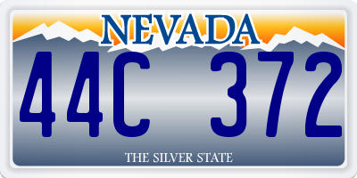 NV license plate 44C372