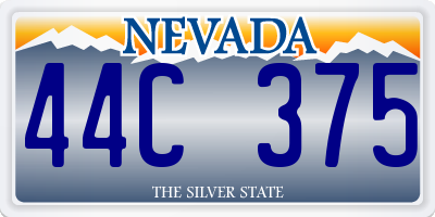 NV license plate 44C375