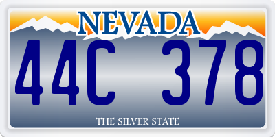 NV license plate 44C378