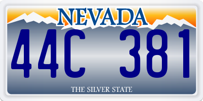 NV license plate 44C381