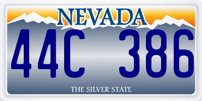 NV license plate 44C386