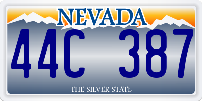 NV license plate 44C387