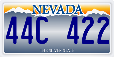 NV license plate 44C422