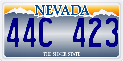 NV license plate 44C423
