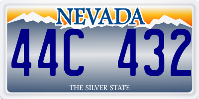 NV license plate 44C432