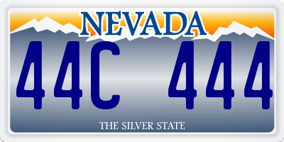 NV license plate 44C444