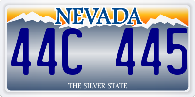 NV license plate 44C445