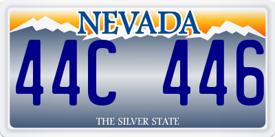 NV license plate 44C446