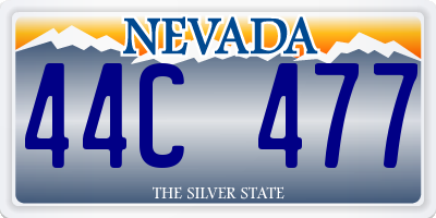 NV license plate 44C477