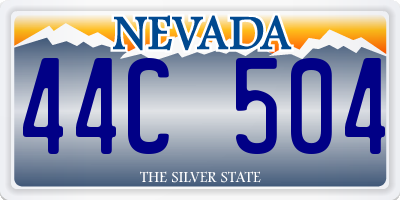 NV license plate 44C504