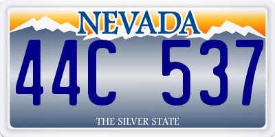 NV license plate 44C537