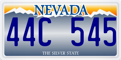 NV license plate 44C545